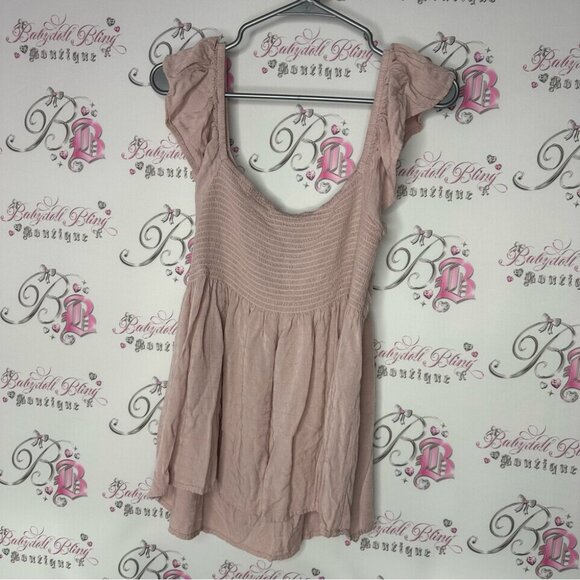 Blue B tank top frilly shoulder straps Pink Ruffle Sleeve Top - Picture 7 of 8